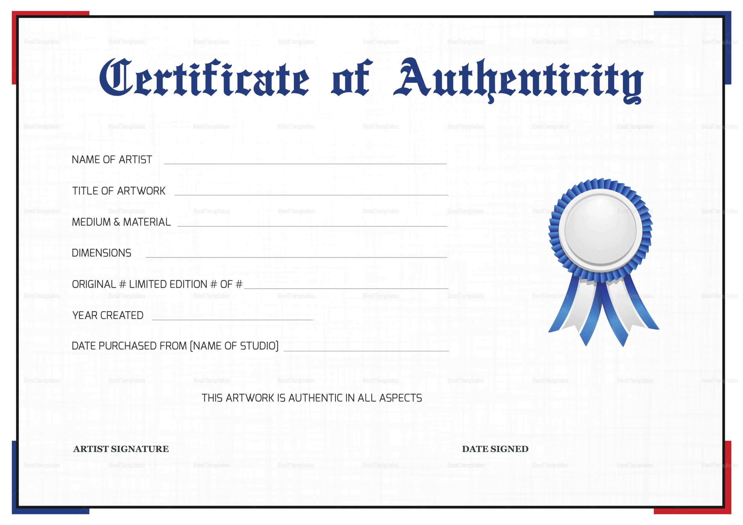 Printable Certificate Of Authenticity That Are Gorgeous Inside Certificate Of Authenticity Photography Template