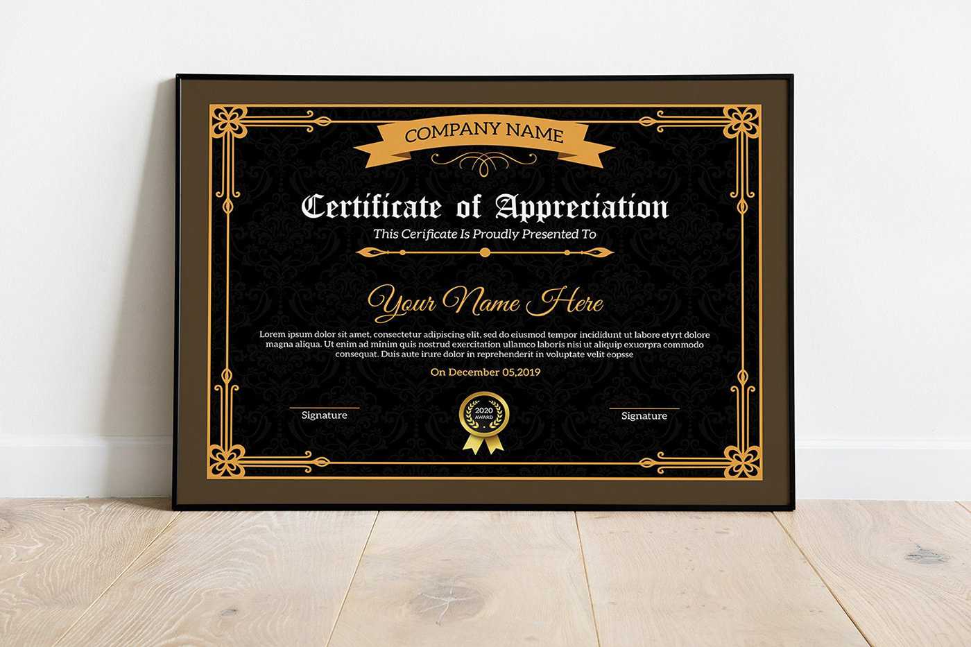 Printable Certificate Template On Behance Pertaining To Commemorative Certificate Template