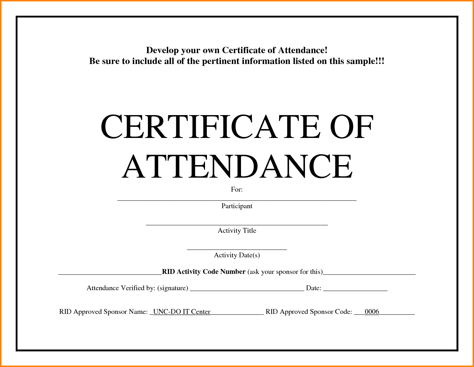 Printable Certificates Of Attendance – Milas In Perfect Attendance Certificate Free Template