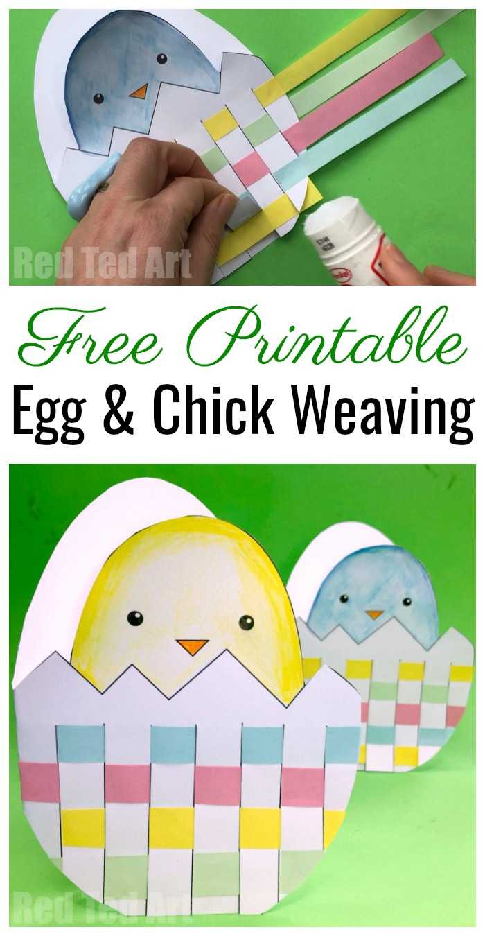 Printable Easter Chick Card With Woven Egg – Red Ted Art Intended For Easter Chick Card Template