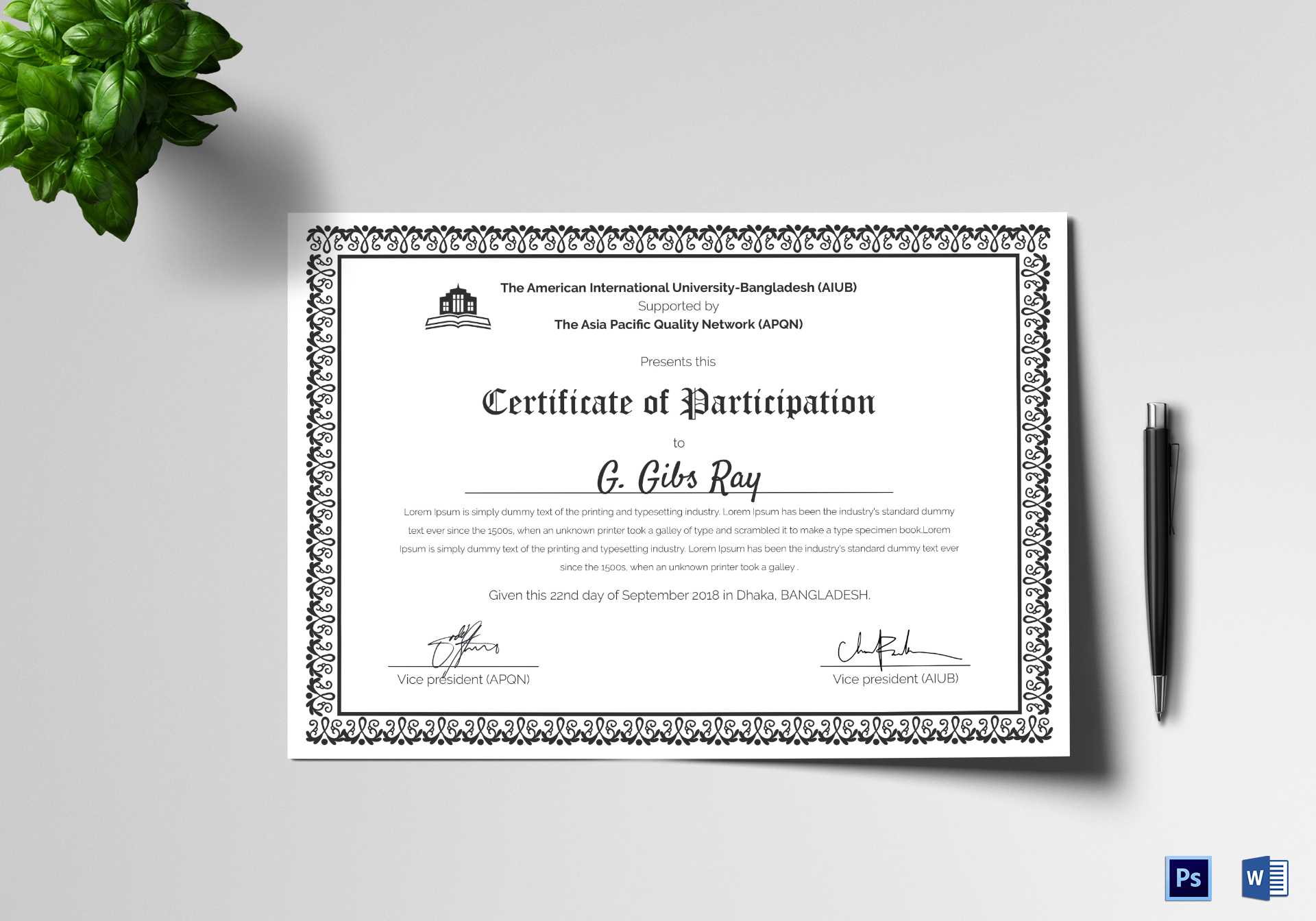 Printable Participation Certificate Template With Regard To Running Certificates Templates Free
