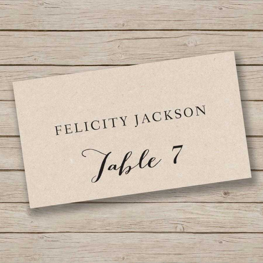 Printable Place Card Template – Escort Card Template – Tent Within Name Tent Card Template Word
