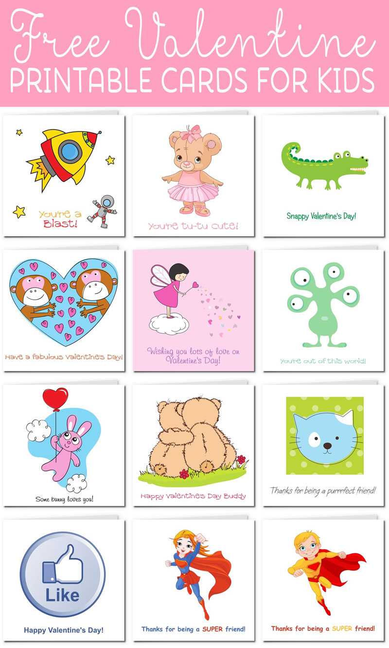 Printable Valentine Cards For Kids For Valentine Card Template For Kids