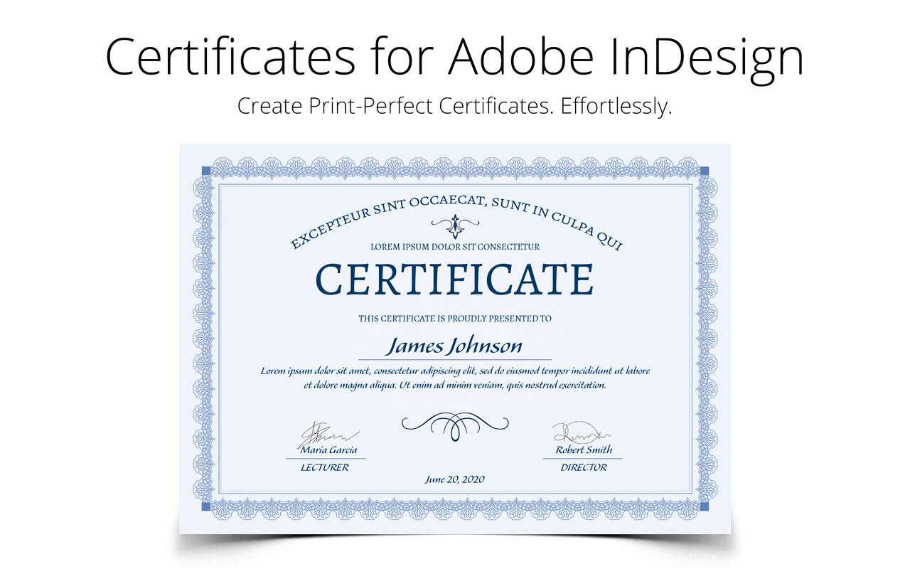 Printperfect - Certificate Templates For Indesign With Indesign Certificate Template