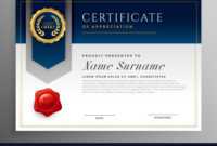 Professional Blue Certificate Template Design throughout Professional Award Certificate Template