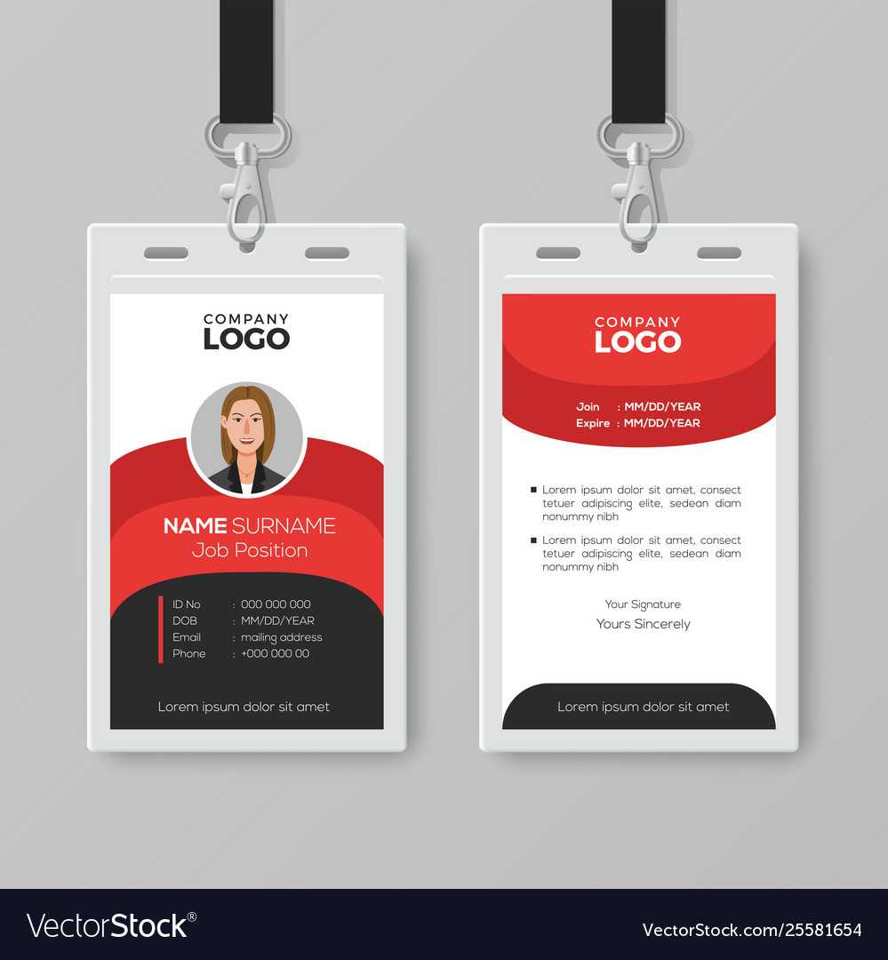 Professional Employee Id Card Template In Work Id Card Template