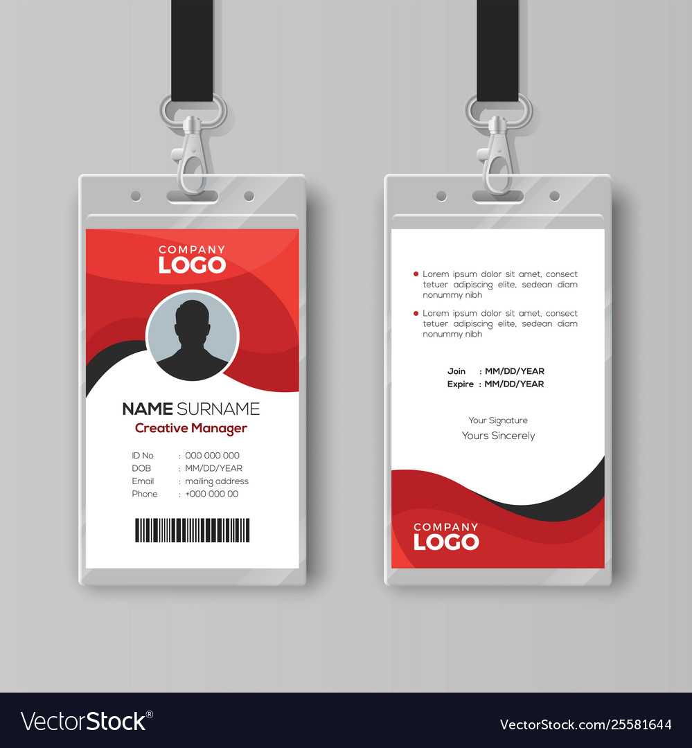 Professional Identity Card Template With Red Pertaining To Photographer Id Card Template