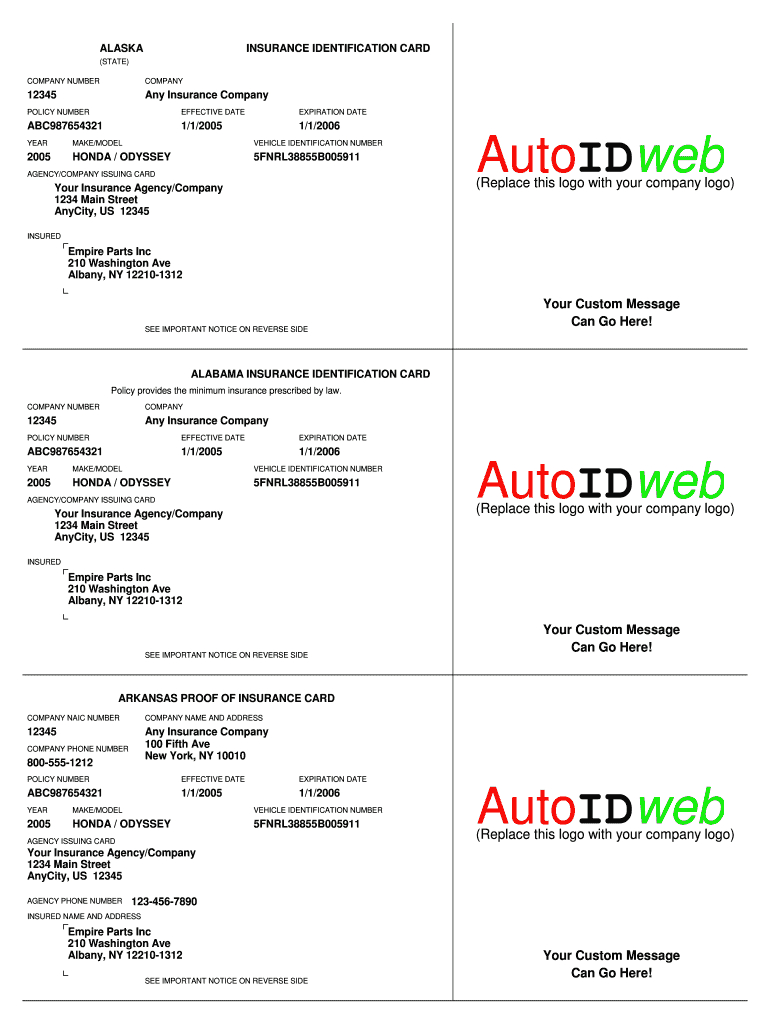 Progressive Insurance Card - Fill Online, Printable For Fake Car Insurance Card Template