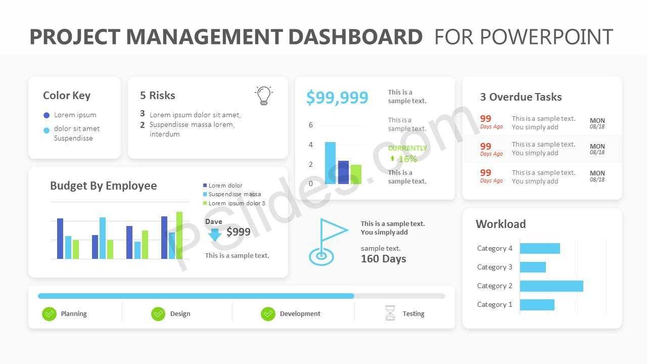 Project Management Dashboard Powerpoint Template - Pslides Inside Project Dashboard Template Powerpoint Free