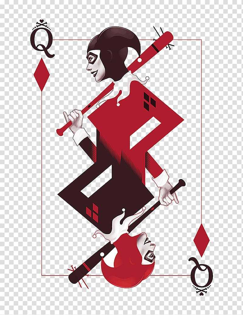 Queen Of Diamonds Playing Card Graphic Art, Harley Quinn For Joker Card Template