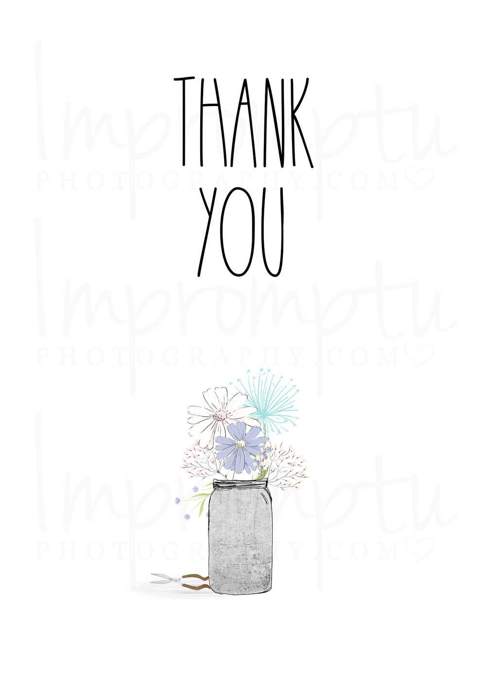 Rae Dunn Inspired Floral Mason Jar Thank You Card — Impromptu Photography Within Michaels Place Card Template