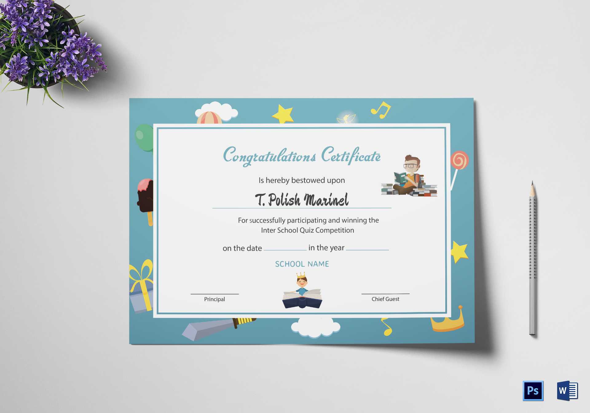Reading Award Congratulations Certificate Template With Regard To Congratulations Certificate Word Template