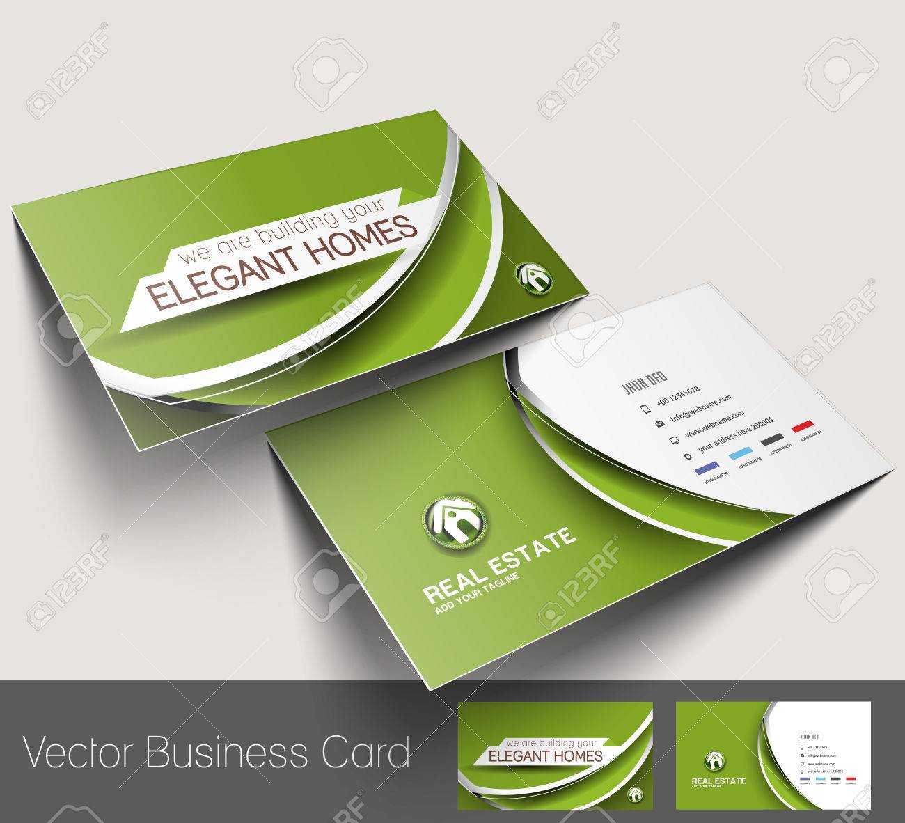 Real Estate Agent Business Card Set Template With Real Estate Agent Business Card Template