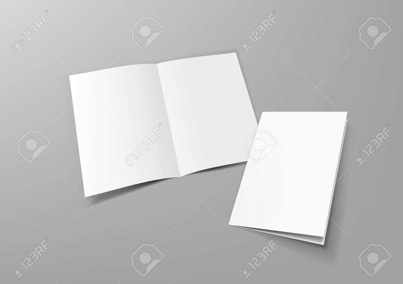 Realistic Blank A4 Half Fold Brochure Mock Up Template. Pertaining To Half Fold Card Template