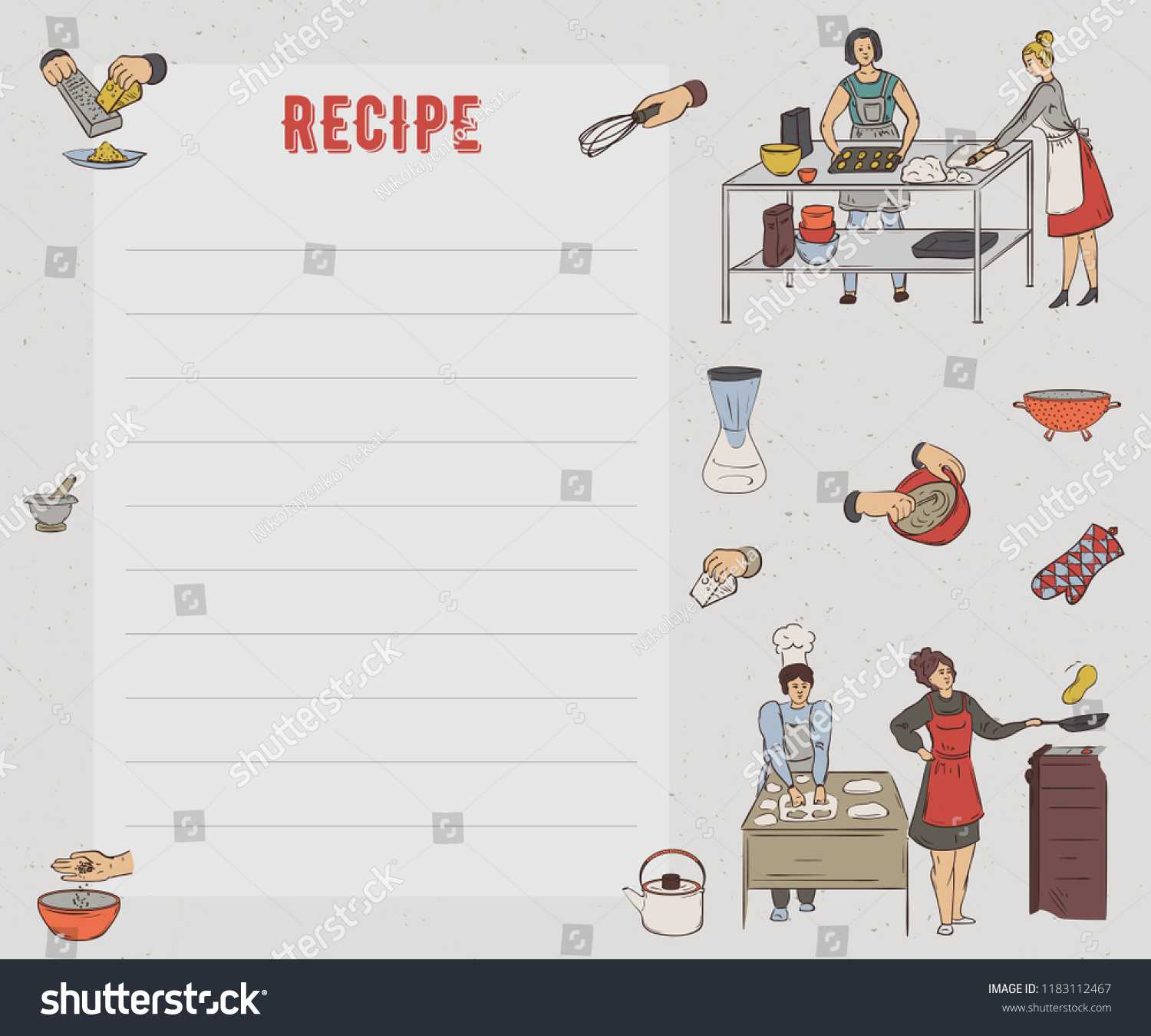Recipe Card Cookbook Page Design Template Stock Image Intended For Recipe Card Design Template