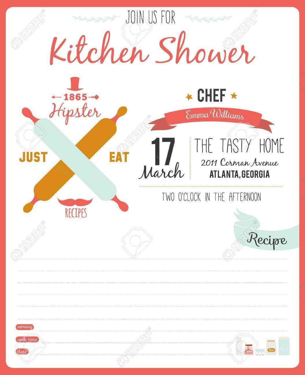 Recipe Card In Hipster Style For Restaurant And Cafe. Invitation.. In Restaurant Recipe Card Template