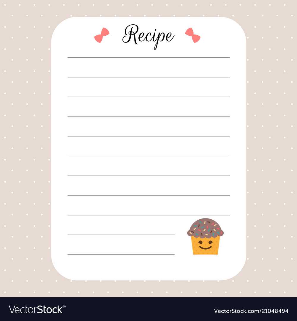 Recipe Card Template Cookbook Template Page For With Recipe Card Design Template