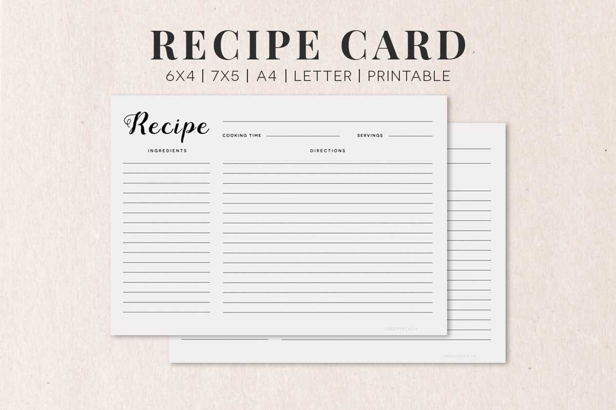 Recipe Card Template Printable – Milas.westernscandinavia With Microsoft Word Recipe Card Template