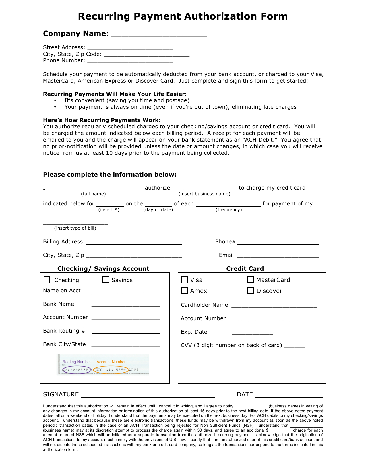 Recurring Payment Form – Milas.westernscandinavia In Credit Card Billing Authorization Form Template
