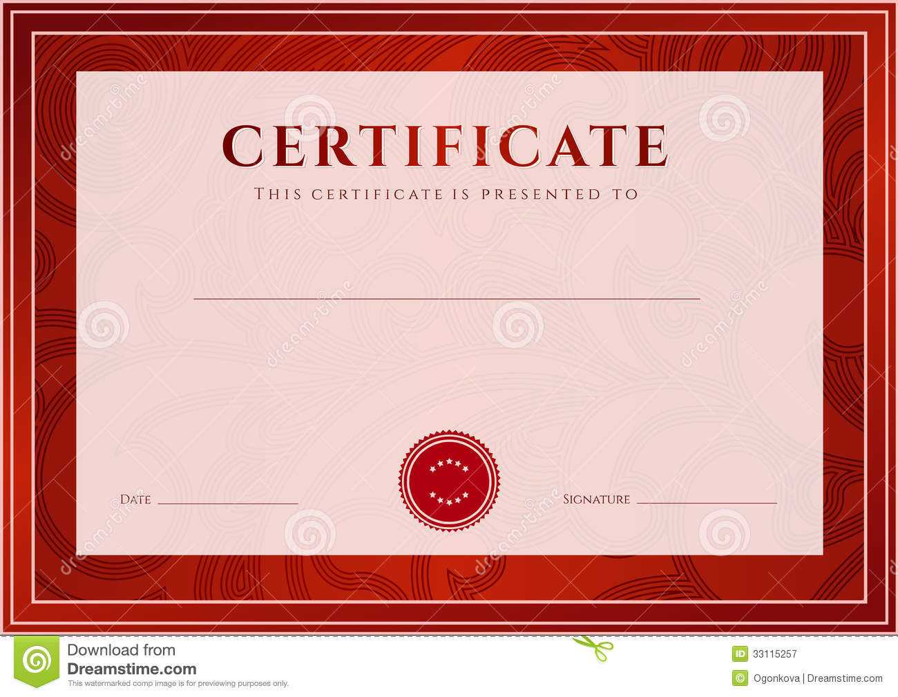 Red Certificates – Milas.westernscandinavia Intended For Free Stock Certificate Template Download