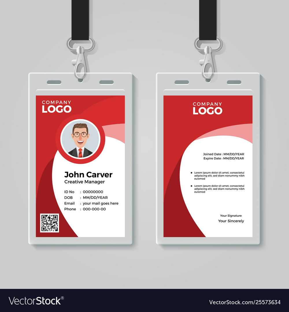 Red Corporate Id Card Template Pertaining To Sample Of Id Card Template