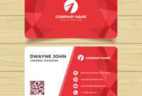 Red Geometric Business Card Template inside Calling Card Free Template