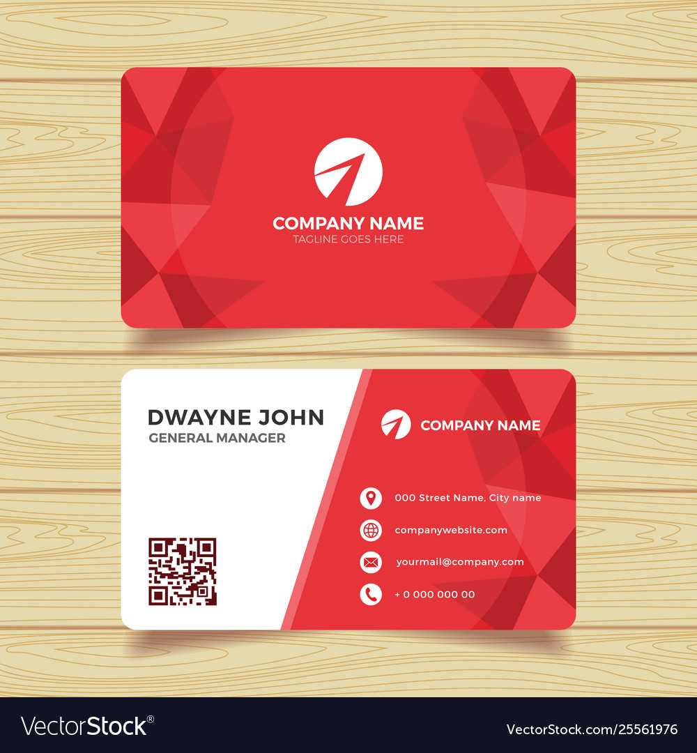 Red Geometric Business Card Template Inside Calling Card Free Template