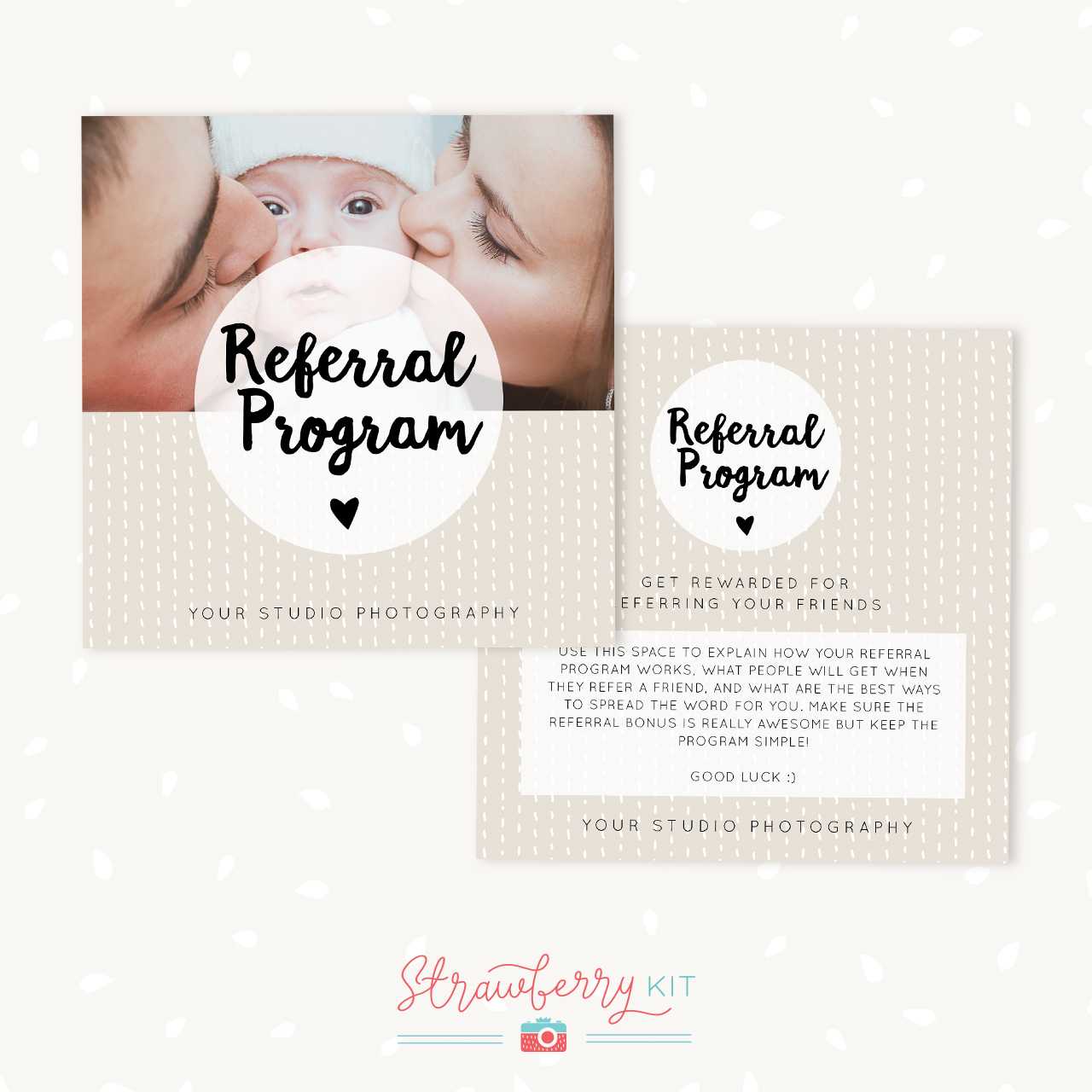 Referral Cards Photoshop Template – Strawberry Kit Within Referral Card Template