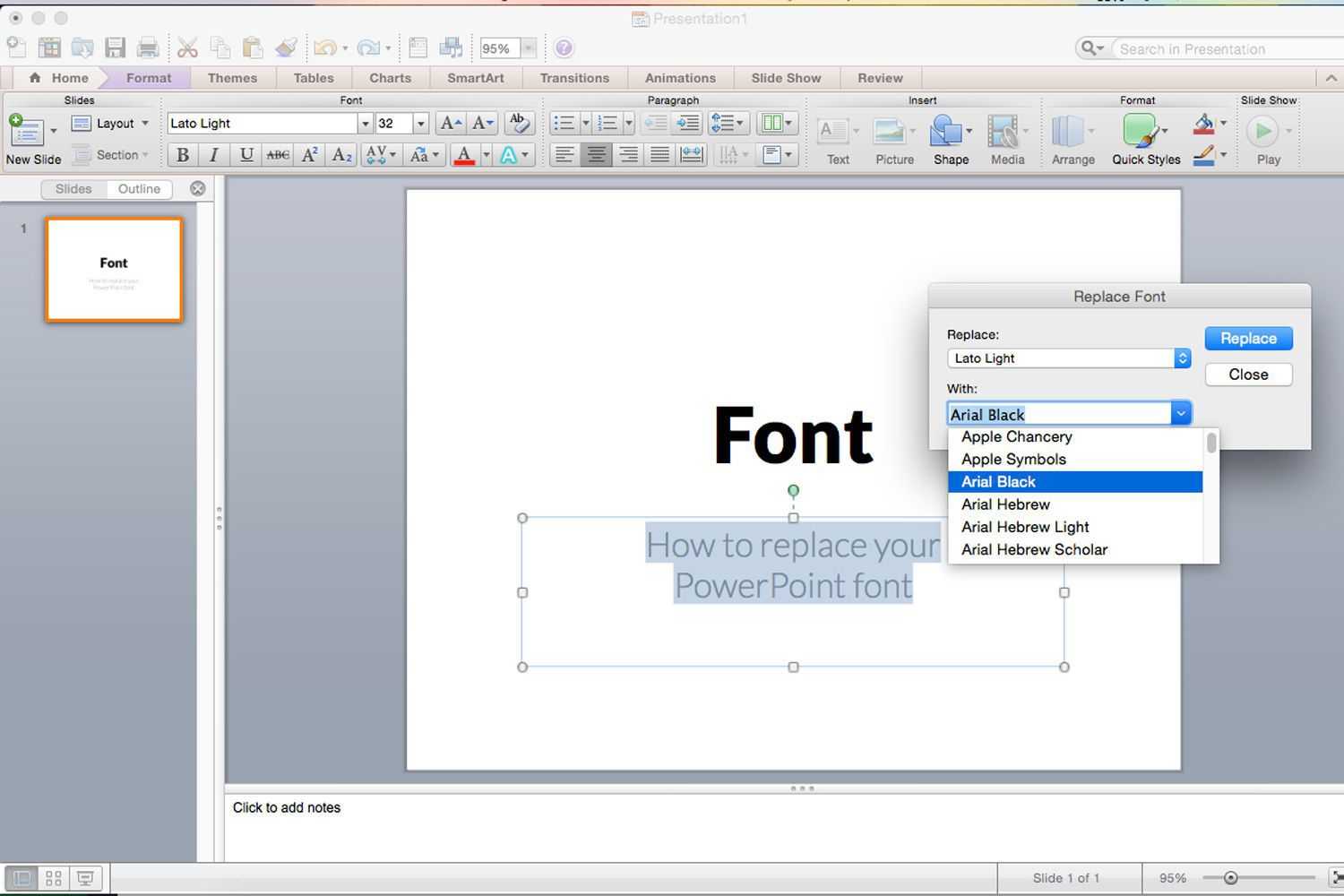 Replacing All The Fonts In My Presentation At One Time Inside Powerpoint Default Template