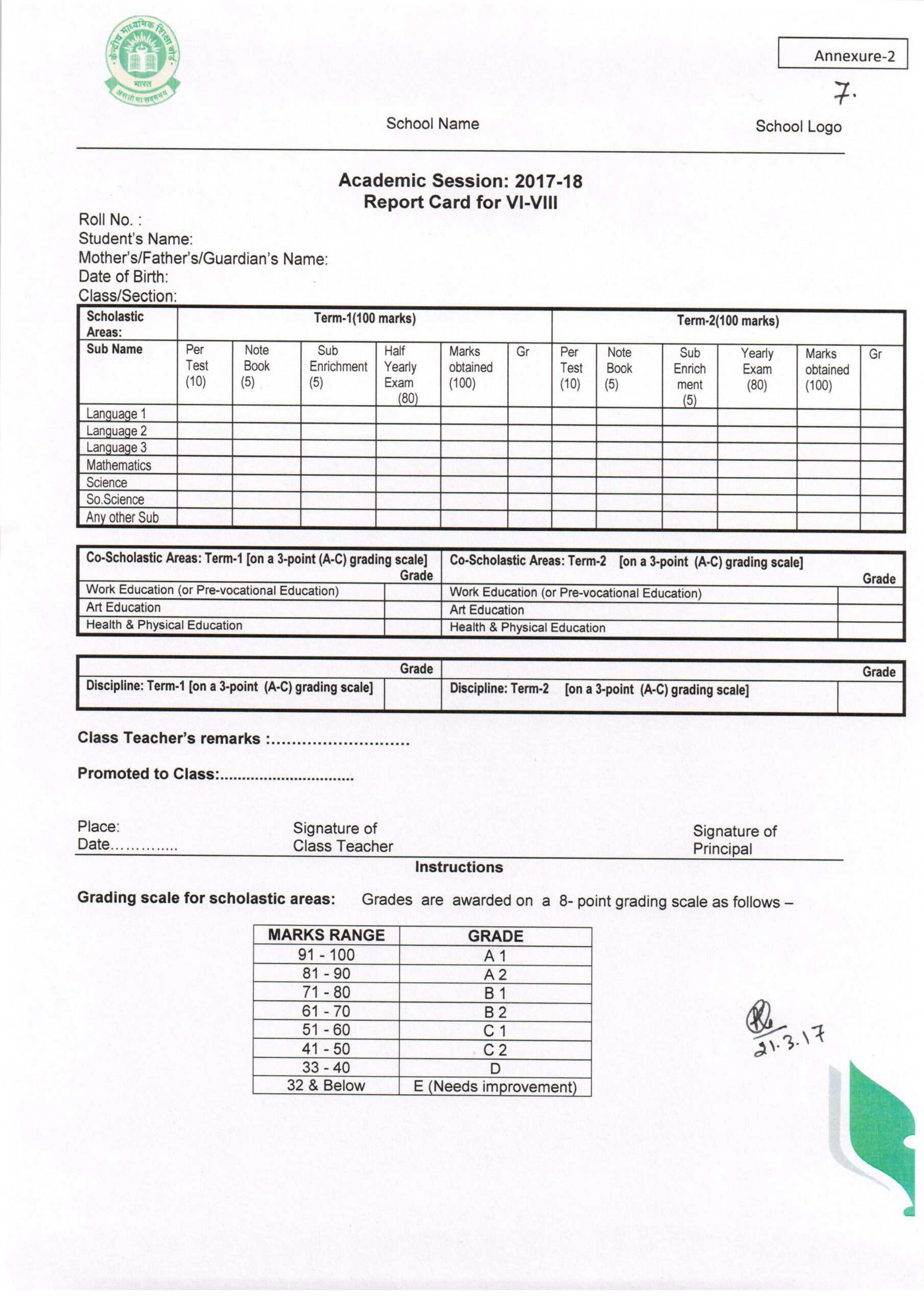 Report Card Format – Milas.westernscandinavia For Character Report Card Template