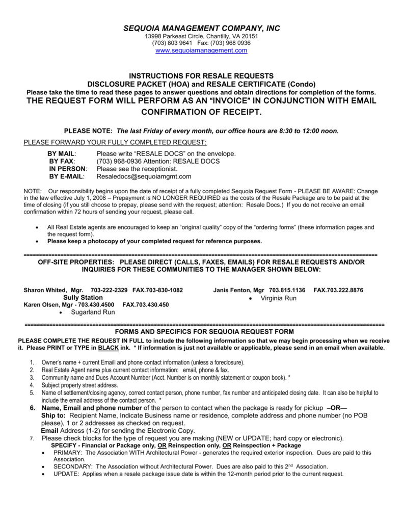 Resale Document Request Form – Centreville Community Foundation Throughout Resale Certificate Request Letter Template