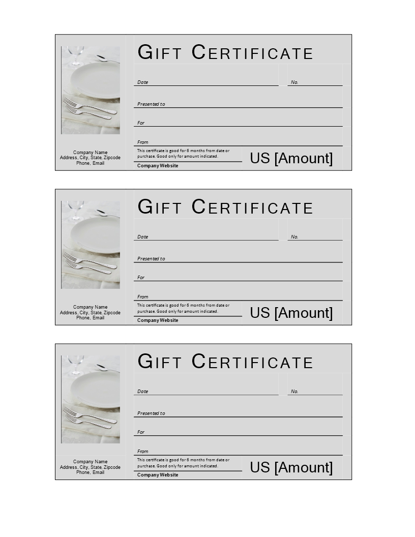 Restaurant Gift Certificate | Templates At Allbusinesstemplates With Regard To Restaurant Gift Certificate Template