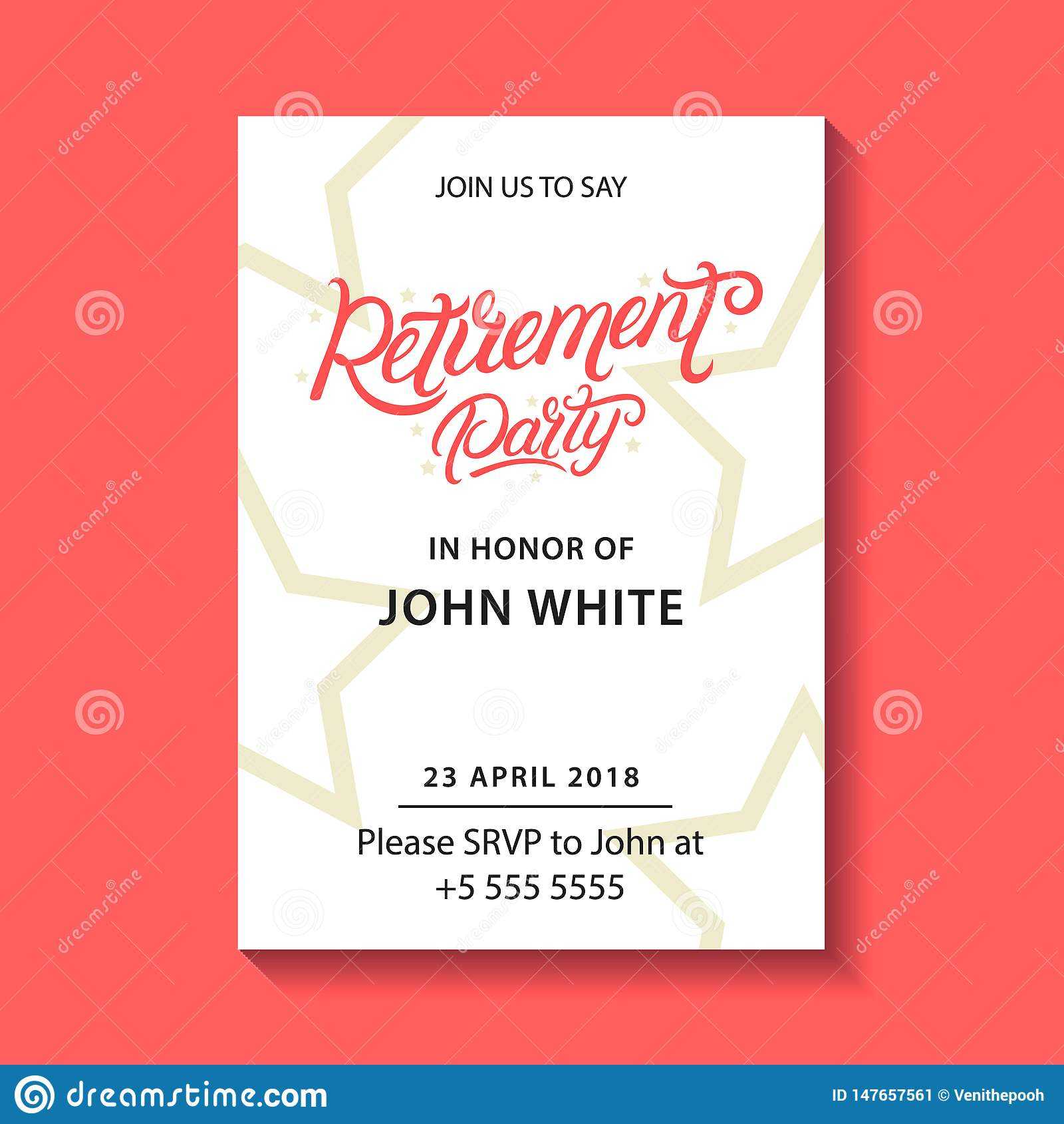 Retirement Party Invitation. Stock Vector – Illustration Of With Retirement Card Template