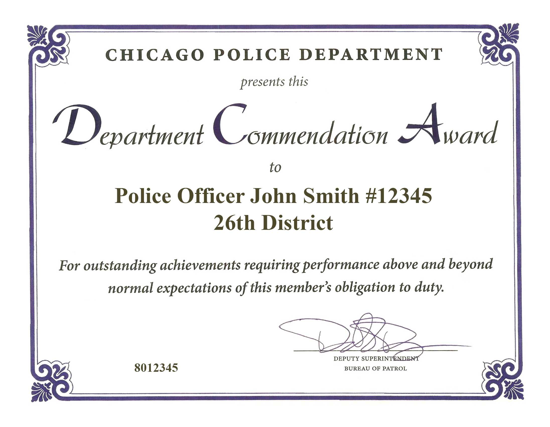 Ribbon Awards | Chicagocop For Life Saving Award Certificate Template