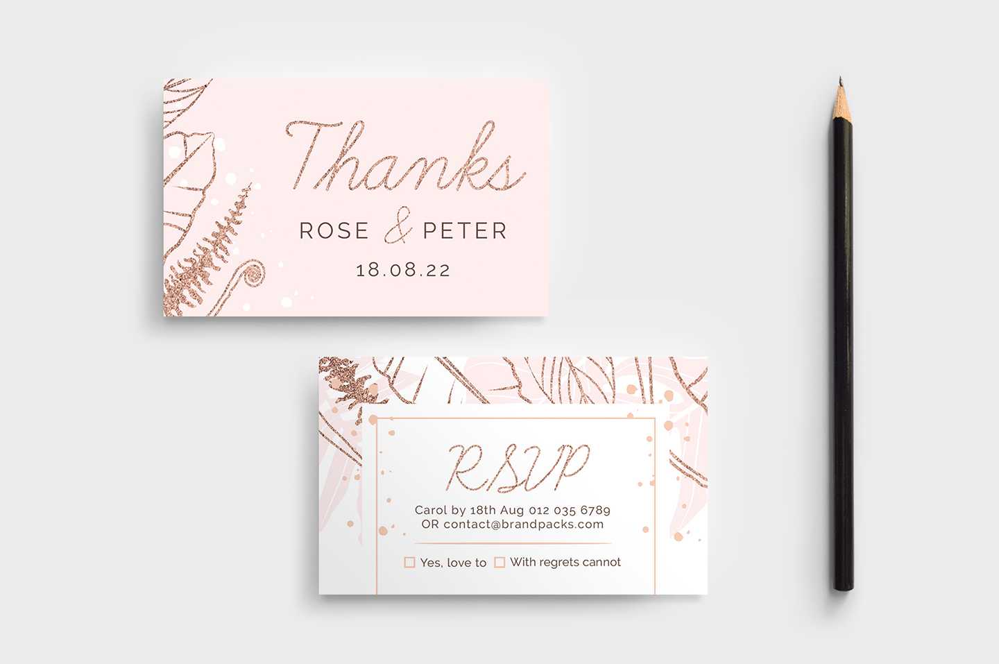 Rose Gold Wedding Rsvp Card Template – Brandpacks Pertaining To Free Printable Wedding Rsvp Card Templates