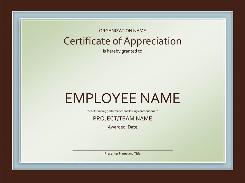 Samples Certificates Of Appreciation Regarding Award Certificate Templates Word 2007