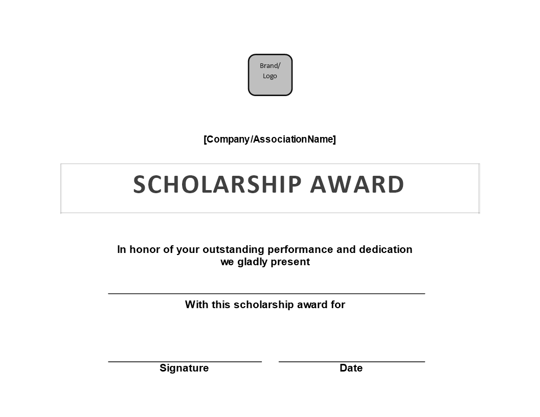 Scholarship Award Certificate | Templates At In Scholarship Certificate Template