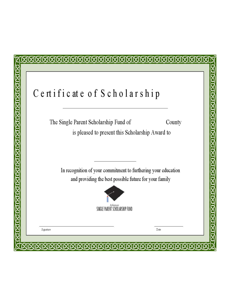 Scholarship Certificate – 3 Free Templates In Pdf, Word Throughout Scholarship Certificate Template Word