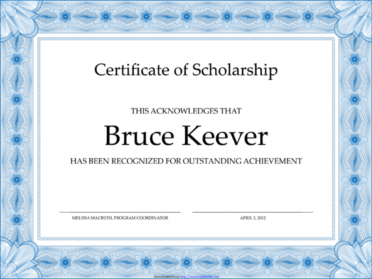 Scholarship Certificate Template Word And Eps Format Pertaining To Scholarship Certificate Template