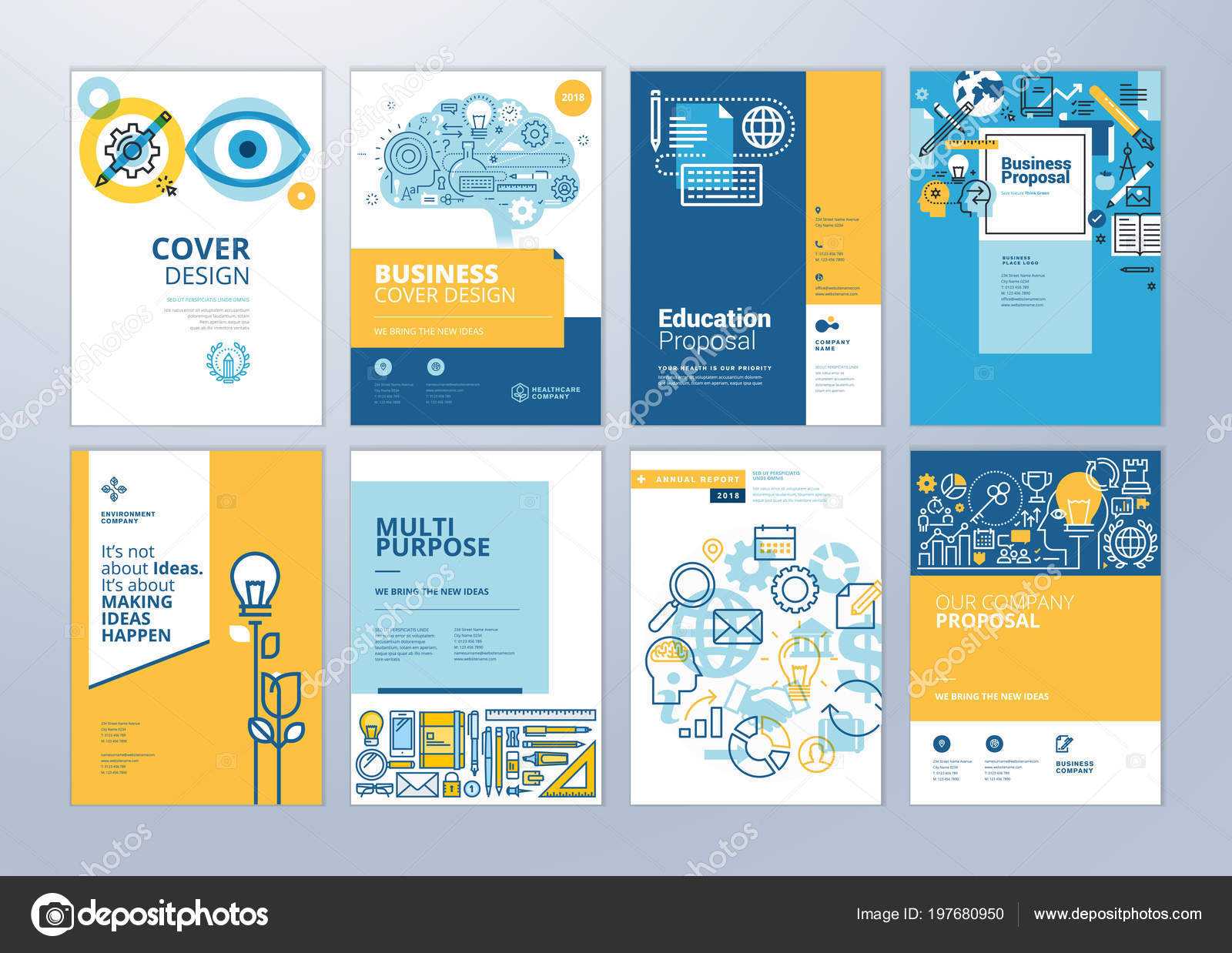 School Brochure Designs | Set Brochure Design Templates With Regard To School Brochure Design Templates