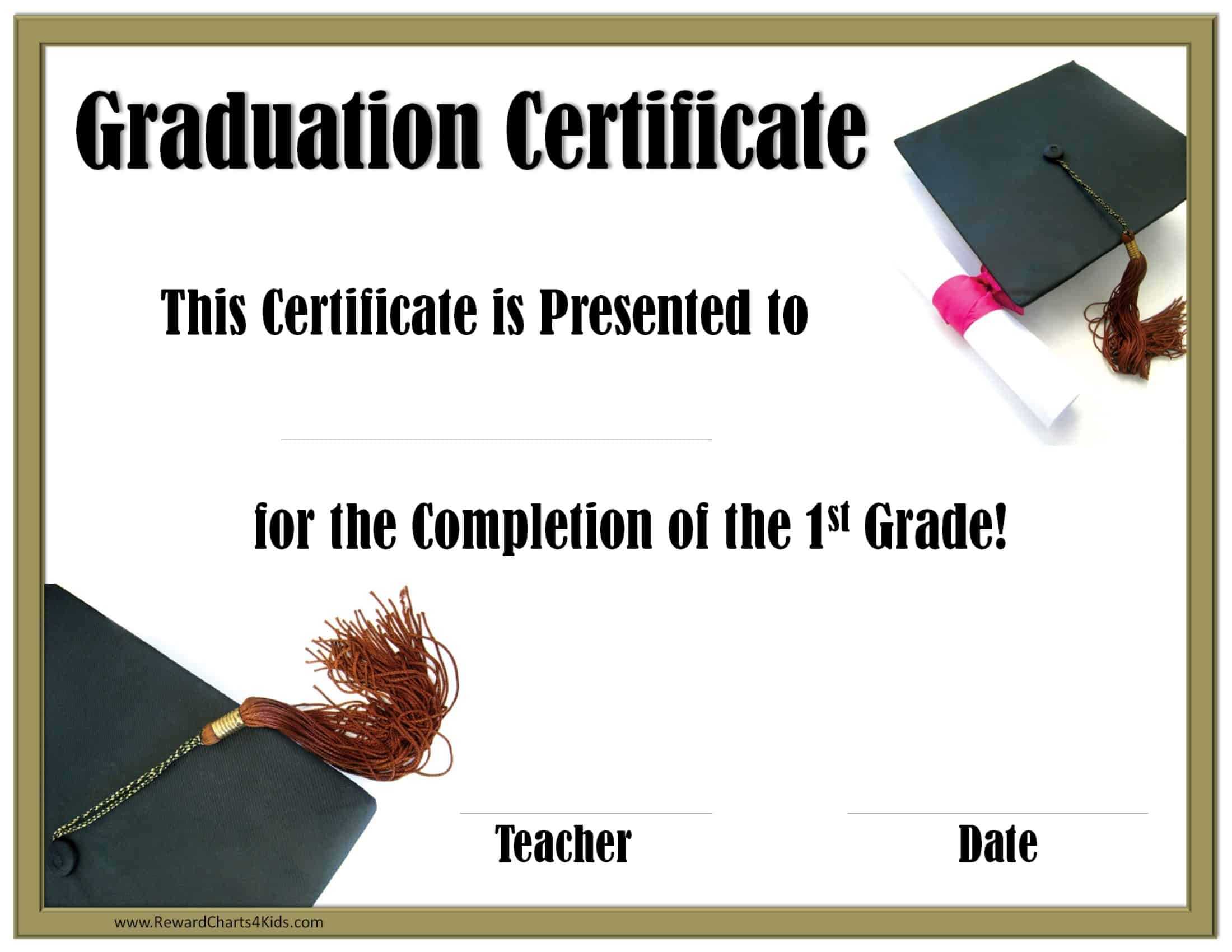 School Graduation Certificates | Customize Online With Or Pertaining To Free Printable Graduation Certificate Templates