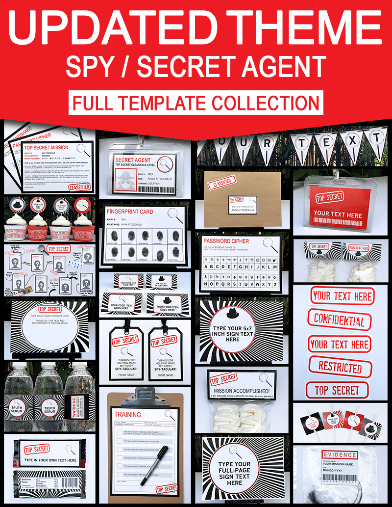 Secret Agent Birthday Party Invitations And Decorations | Spy Party Ideas In Spy Id Card Template