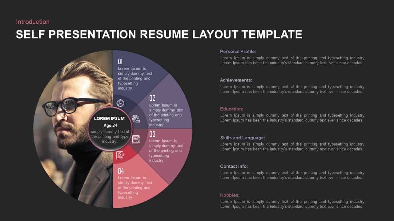 Self Presentation Powerpoint Template | Creative Resume Ppt Throughout Biography Powerpoint Template