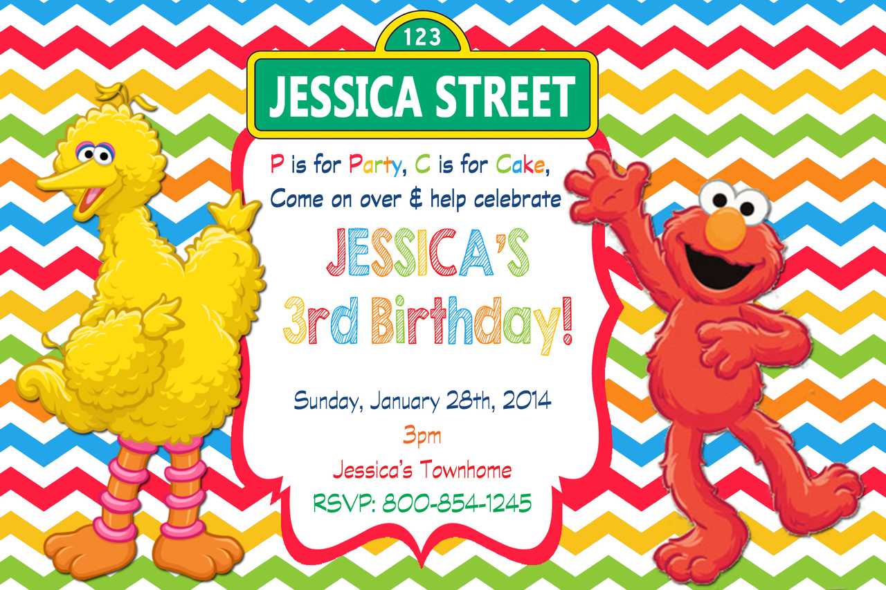 Sesame Street 1St Birthday Clipart With Elmo Birthday Card Template