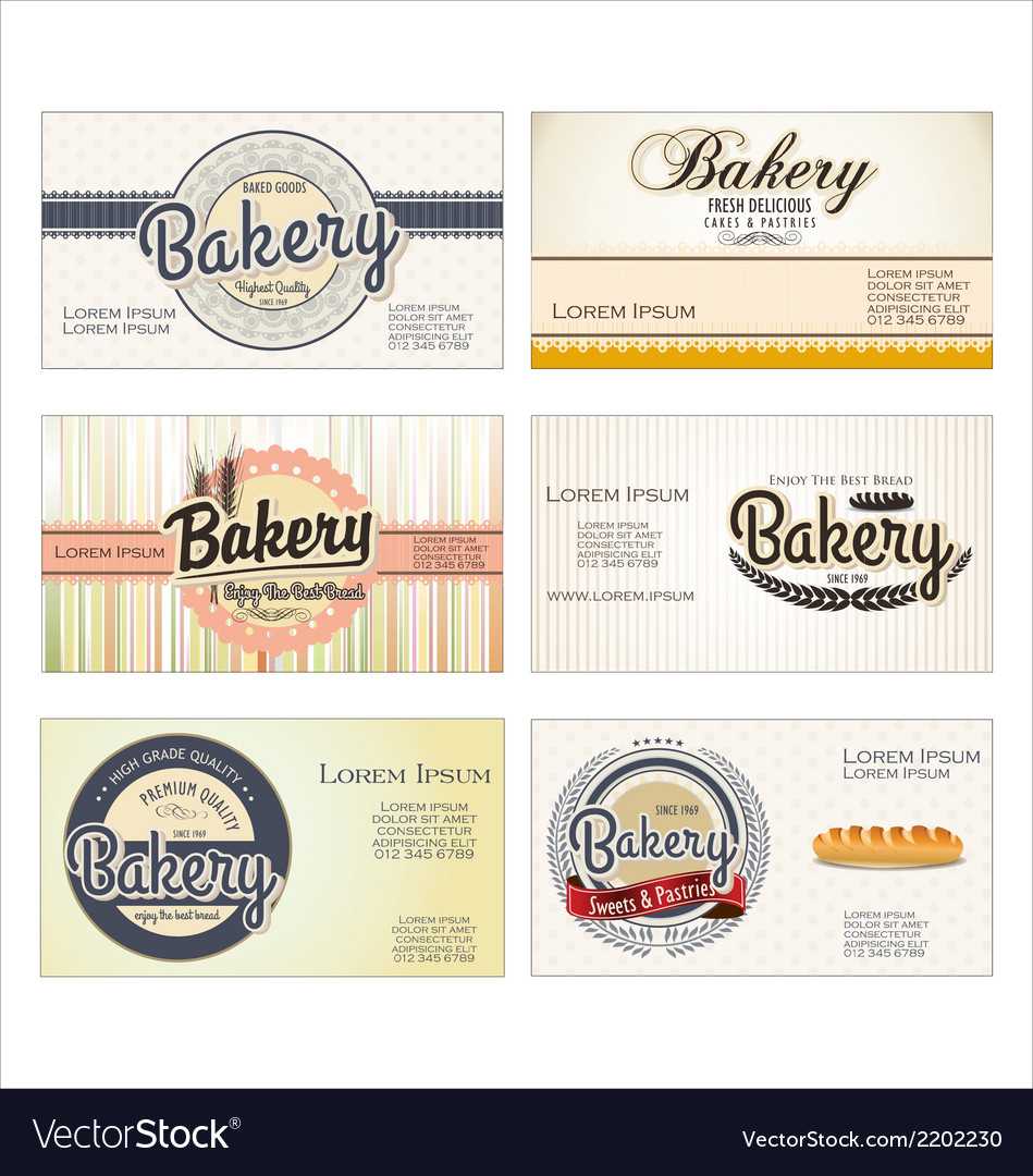 Set Of 5 Bakery Business Card Templates Inside Cake Business Cards Templates Free