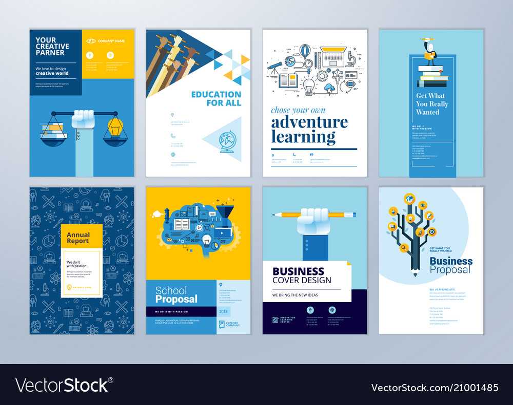 Set Of Brochure Design Templates Of Education With Regard To Brochure Design Templates For Education