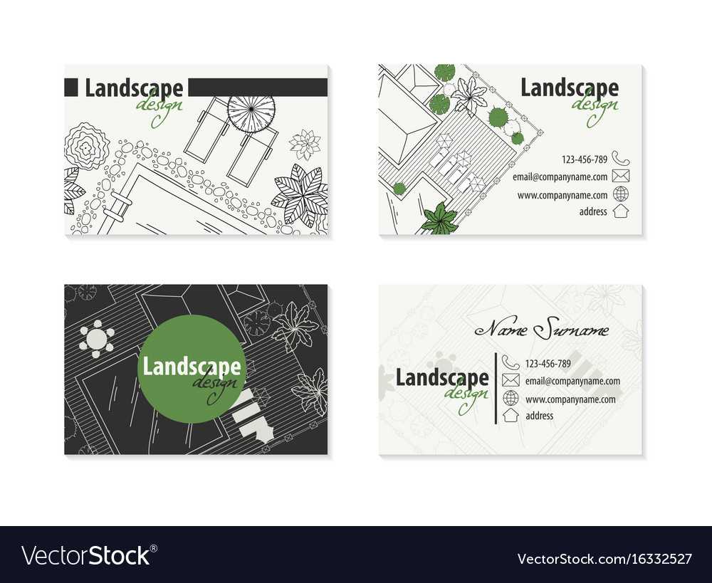 Set Of Business Cards Landscape Design Inside Landscaping Business Card Template