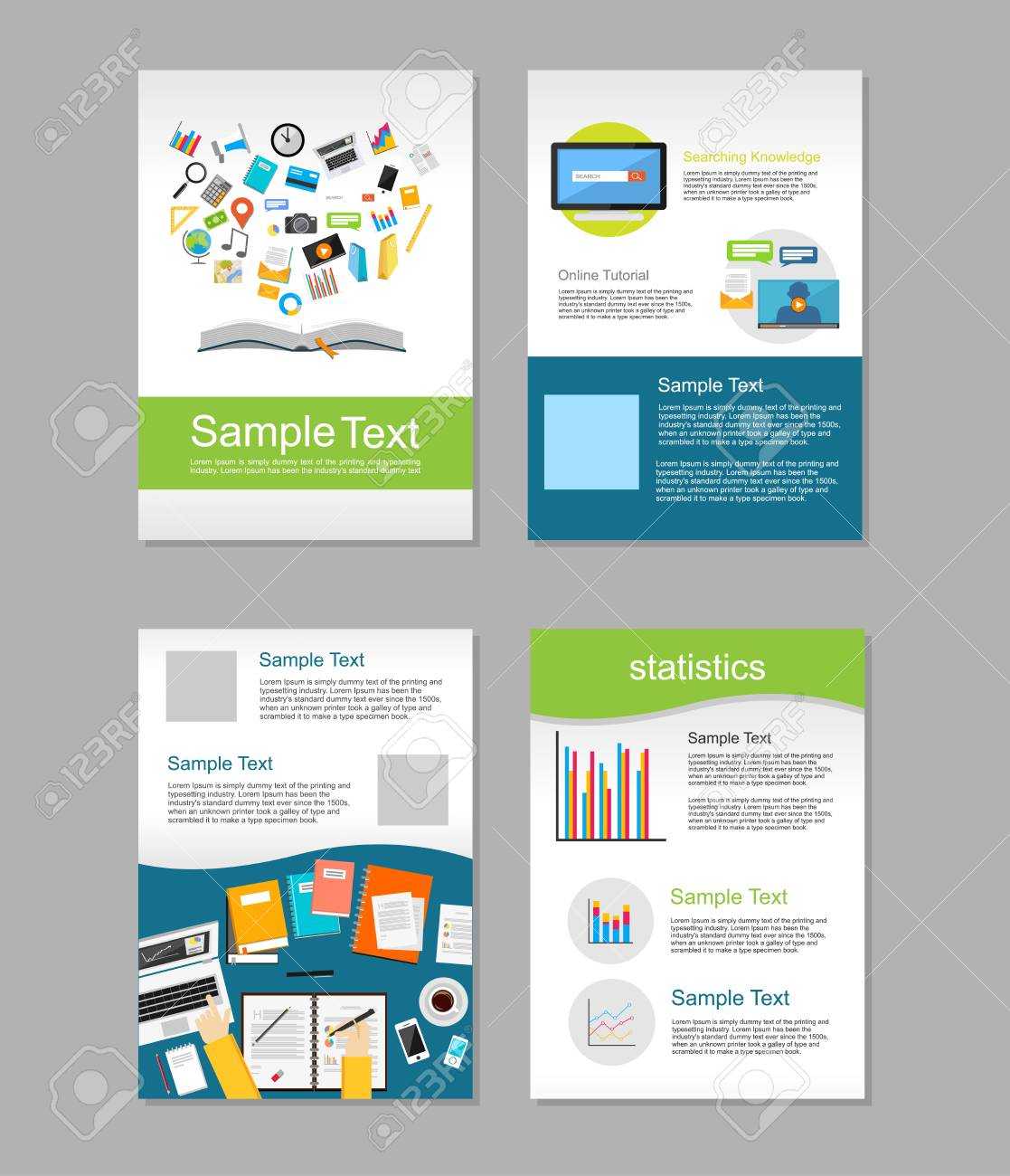 Set Of Flyer. Brochure Design Templates. Education Infographic.. Intended For E Brochure Design Templates