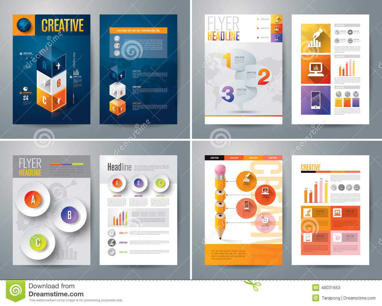 Set Of Flyer, Brochure Design Templates. Stock Vector With Online Brochure Template Free
