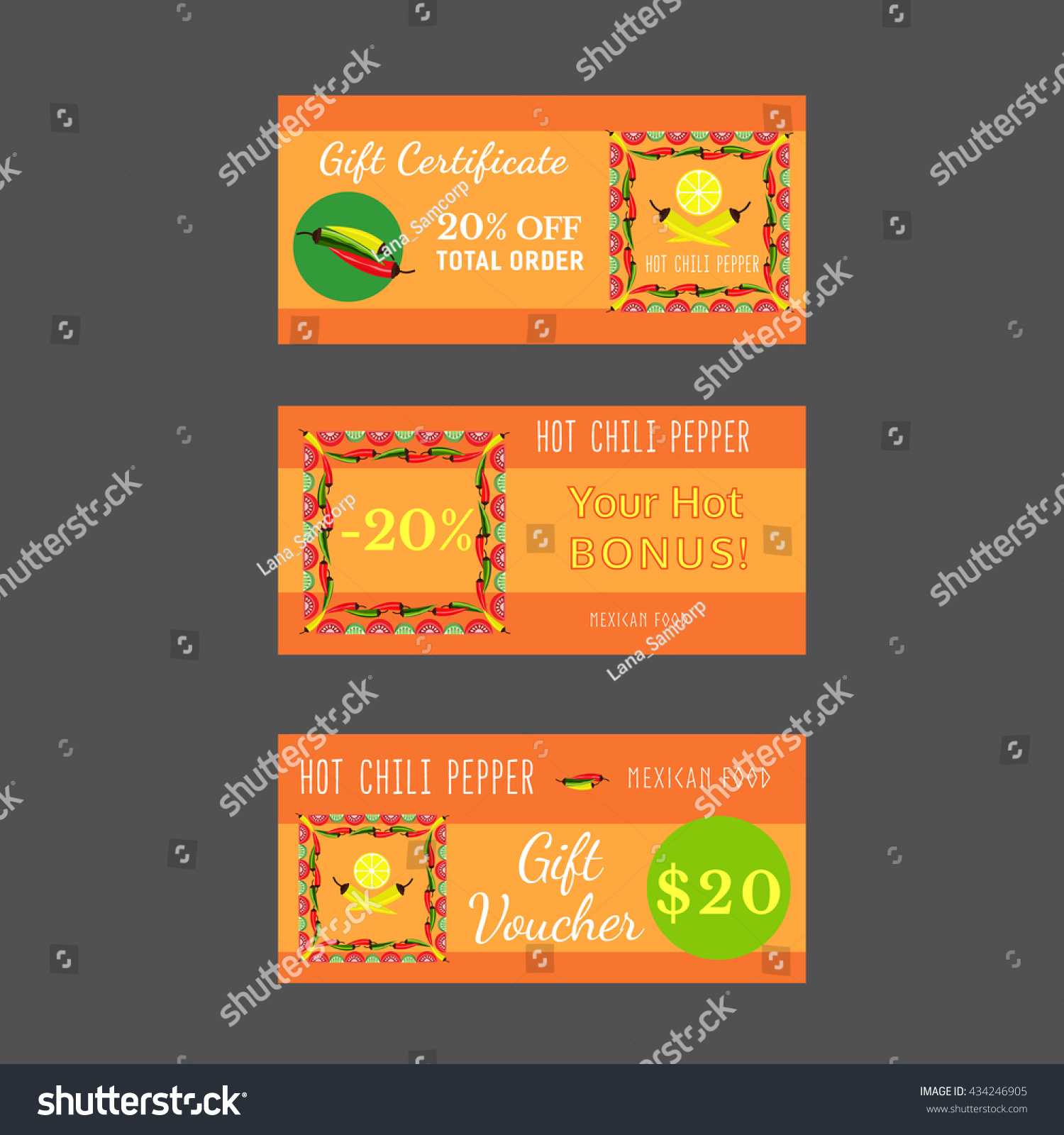 Set Templates Mexican Restaurant Gift Certificate Stock Intended For Restaurant Gift Certificate Template